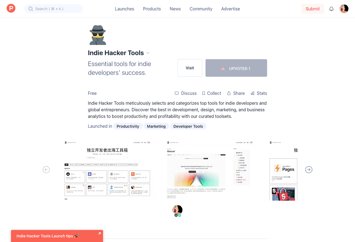Indie Hacker Tools | Product Hunt
