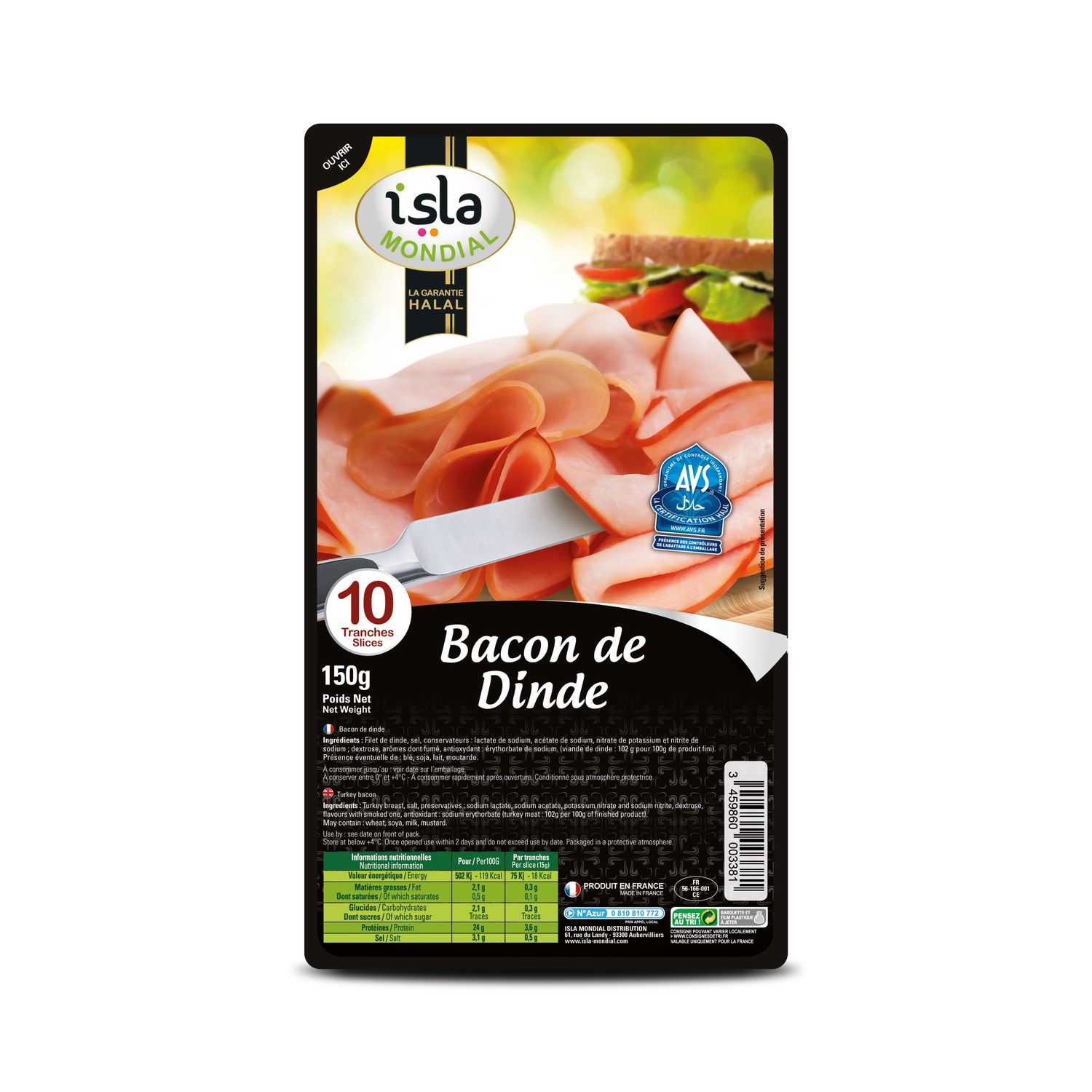 bacon de dinde