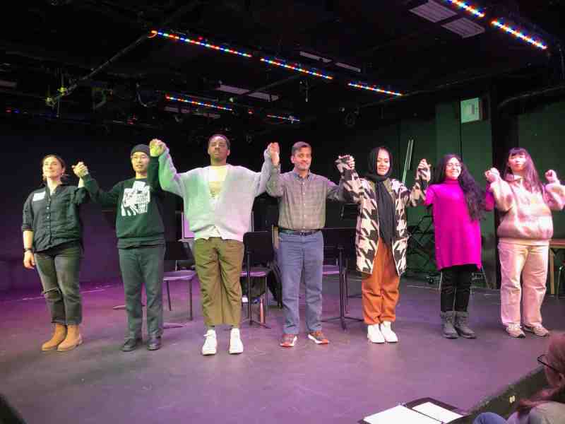 2/7 Secret Histories Performance at Edward R. Murrow High School (Seen on stage: Katie Croyle, Andre Chan, Manny Dunn, Vaimoana Niumeitolu, Raquel Almazan, Rita Liu).