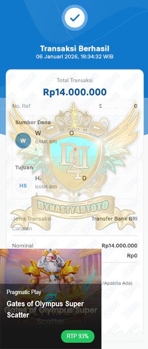 BUKTI JACKPOT DYNASTY4DTOTO