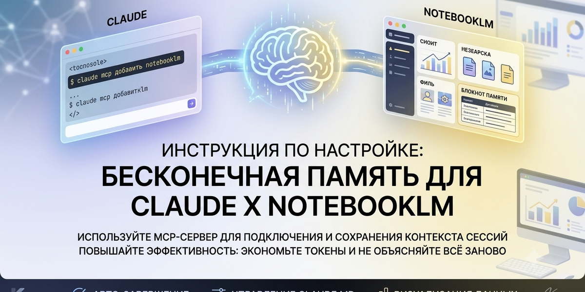 Claude x NotebookLM постоянная память. Пошаговая инструкция