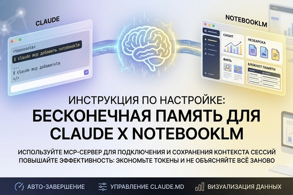 Claude x NotebookLM постоянная память. Пошаговая инструкция