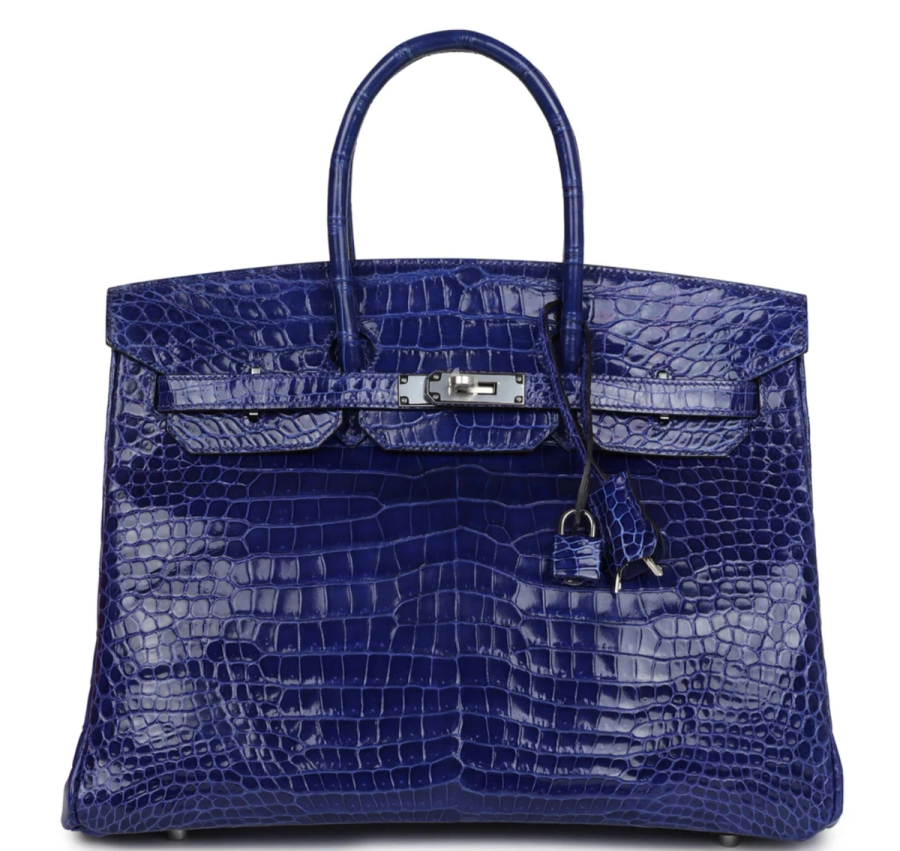 Birkin 35 In Shiny Porosus Crocodile