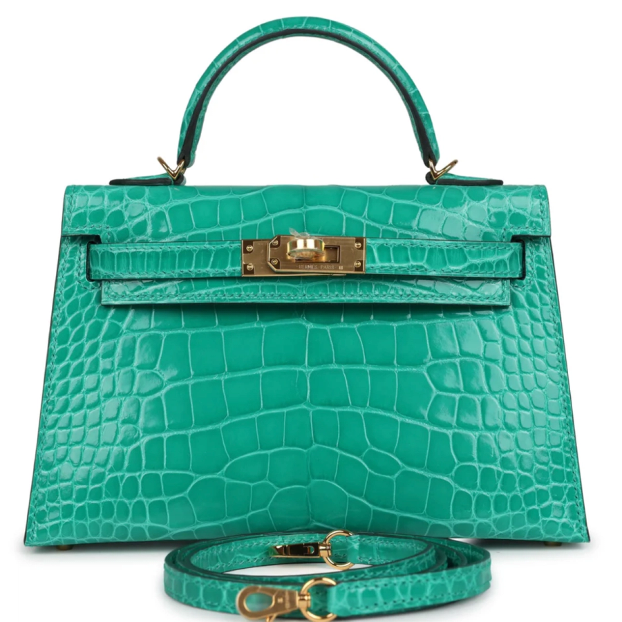 Mini kelly in Shiny Alligator