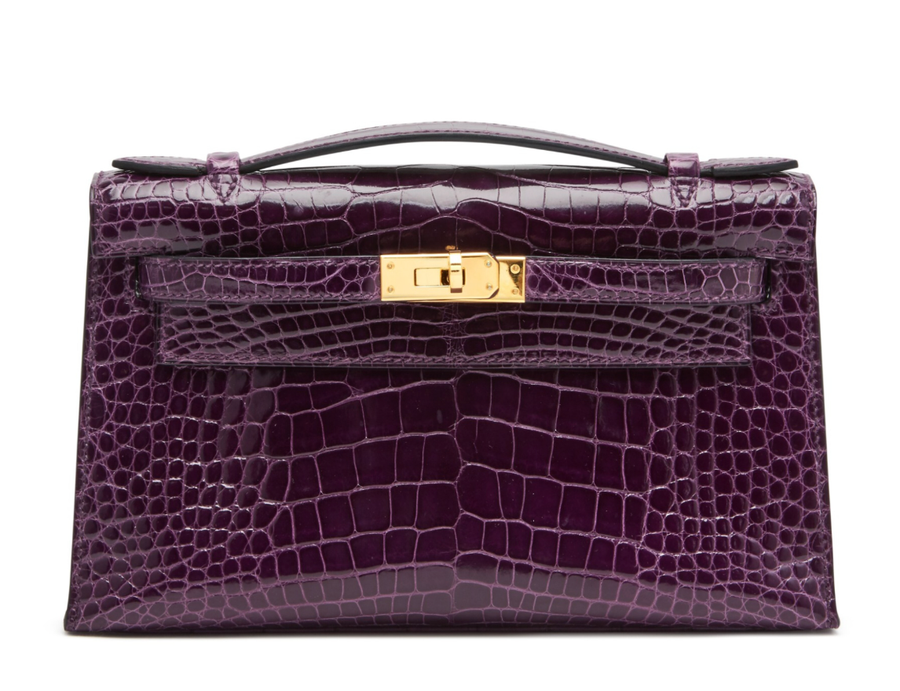 kelly pochette in shiny Alligator