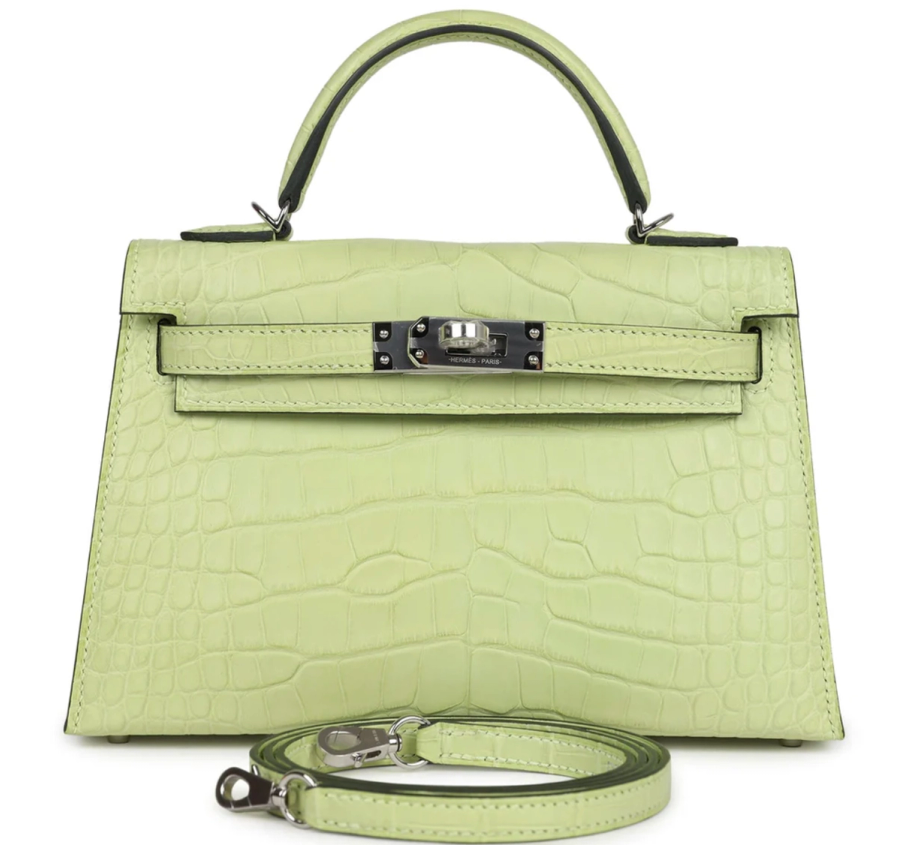 Mini kelly in Matte alligator