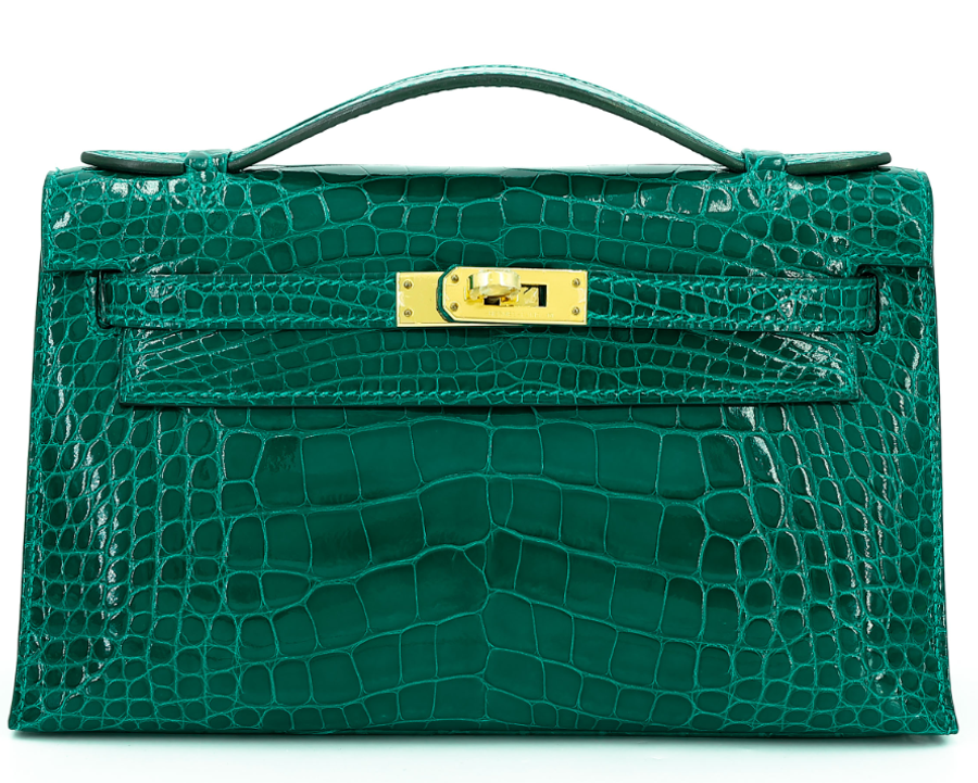 Kelly Pochette in shiny alligator