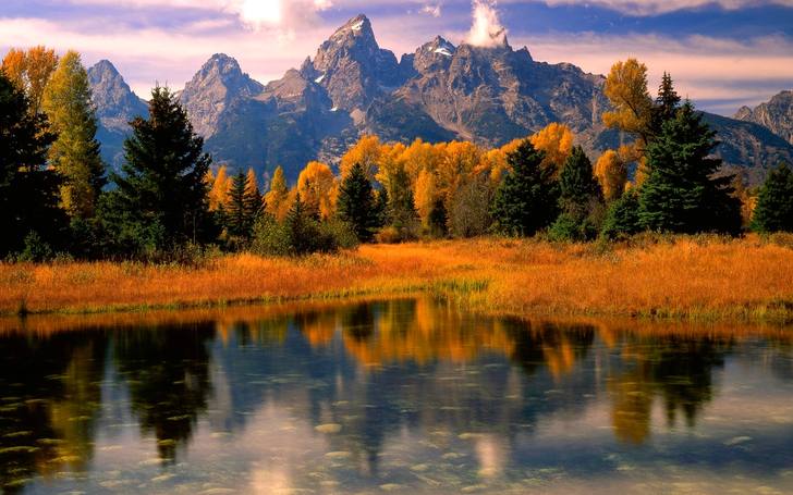Lac montagne automne