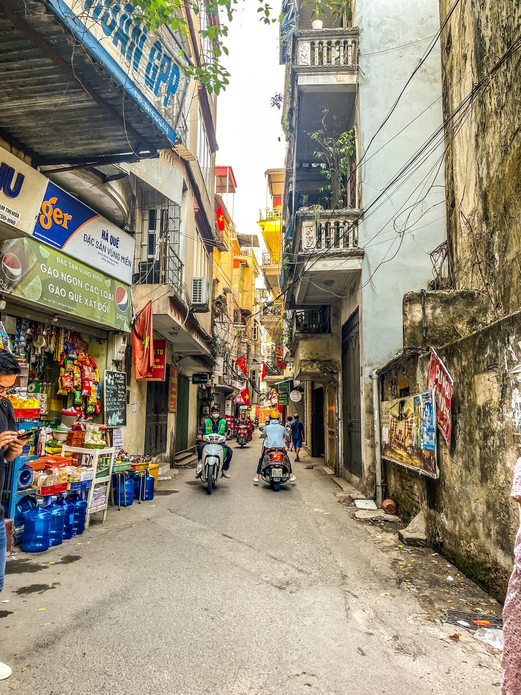 Ruelles animées du vieux quartier de Hanoï, Vietnam