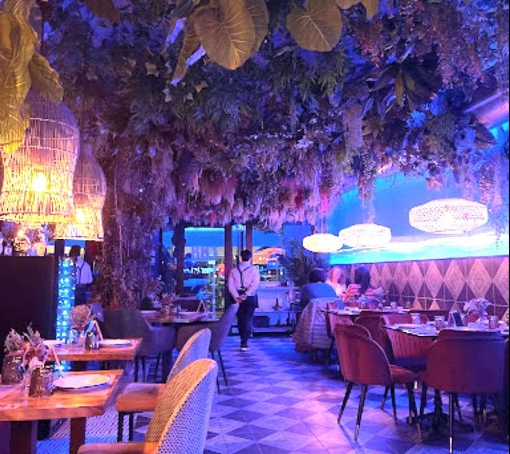 Ett foto fr&aring;n interi&ouml;ren av restaurangen, publicerad p&aring; Google Maps, visar de plastv&auml;xter som uppges ha varit orsaken till att branden fick ett explosivt f&ouml;rlopp.