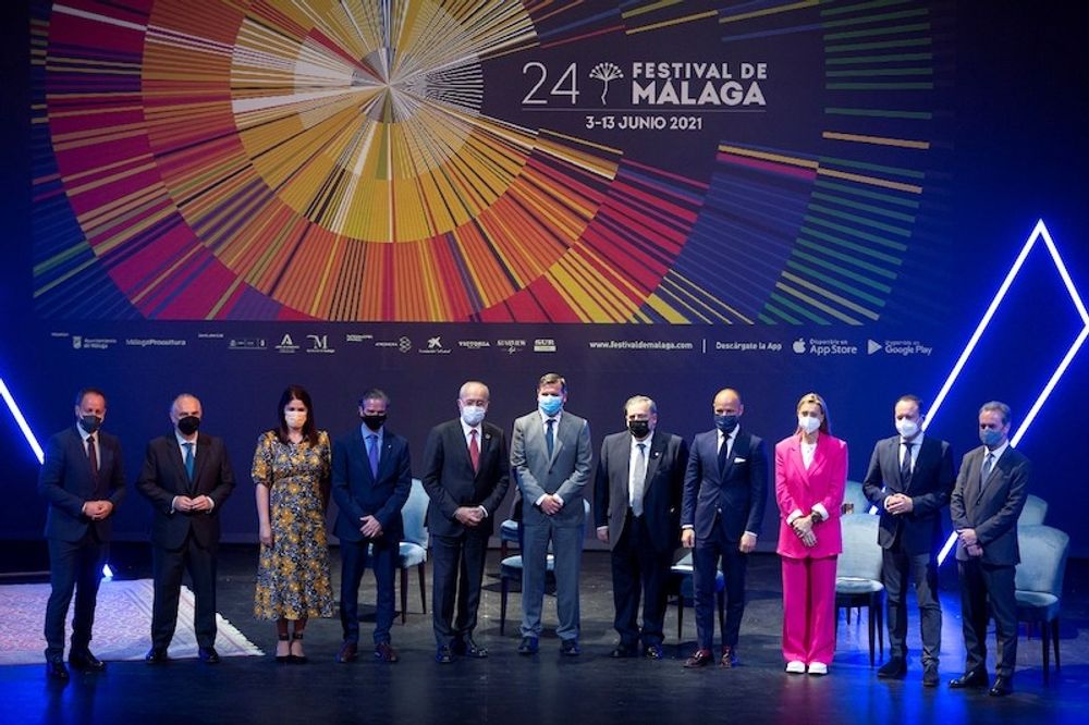 Presentation av utbudet p&aring; &aring;rets filmfestival i M&aacute;laga 24 maj, med medverkan av borgm&auml;stare Francisco de la Torre (femte fr&aring;n v&auml;nster). Foto: Festival de M&aacute;laga