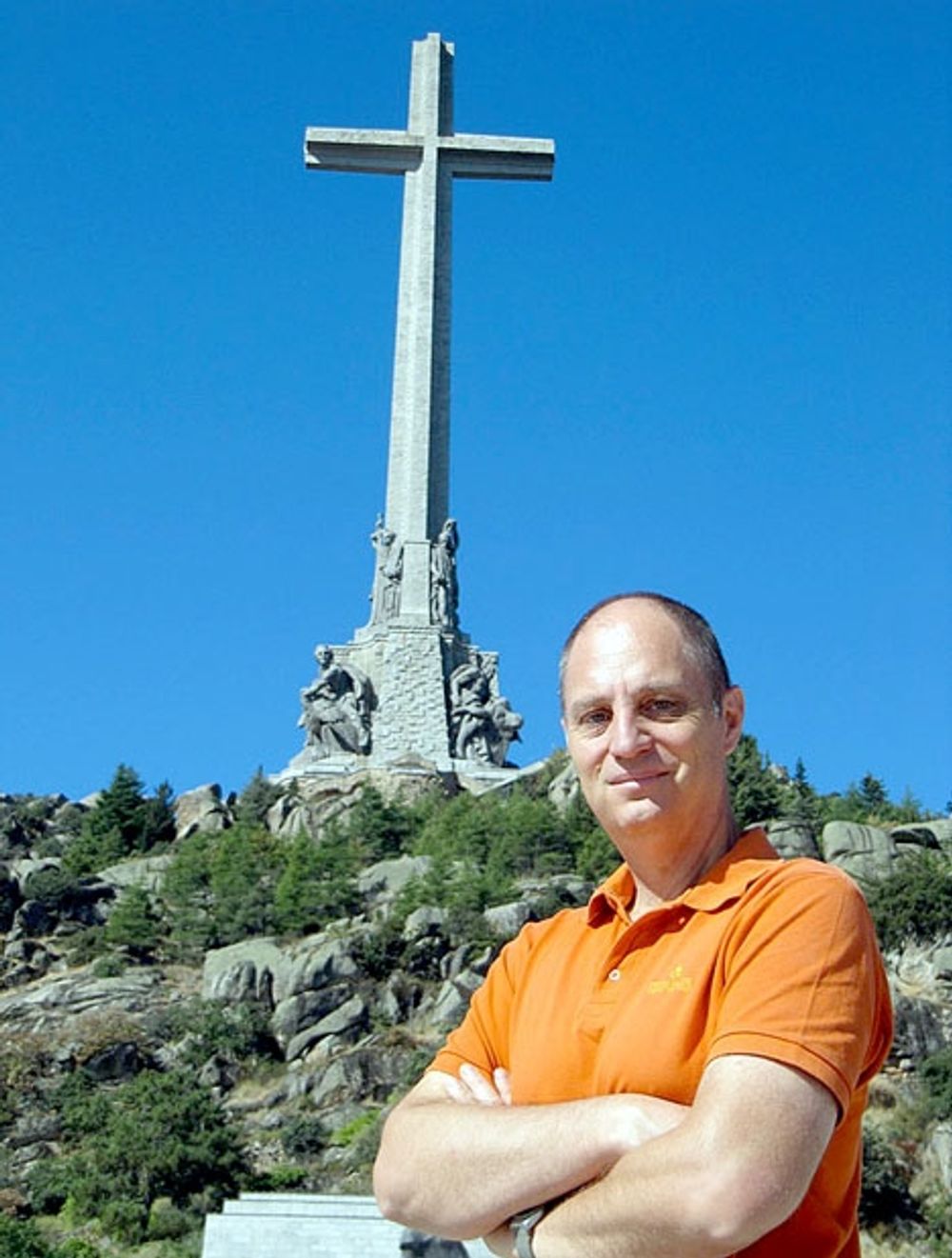 Bloggf&ouml;rfattaren vid Valle de los Ca&iacute;dos, norr om Madrid. ARKIVBILD