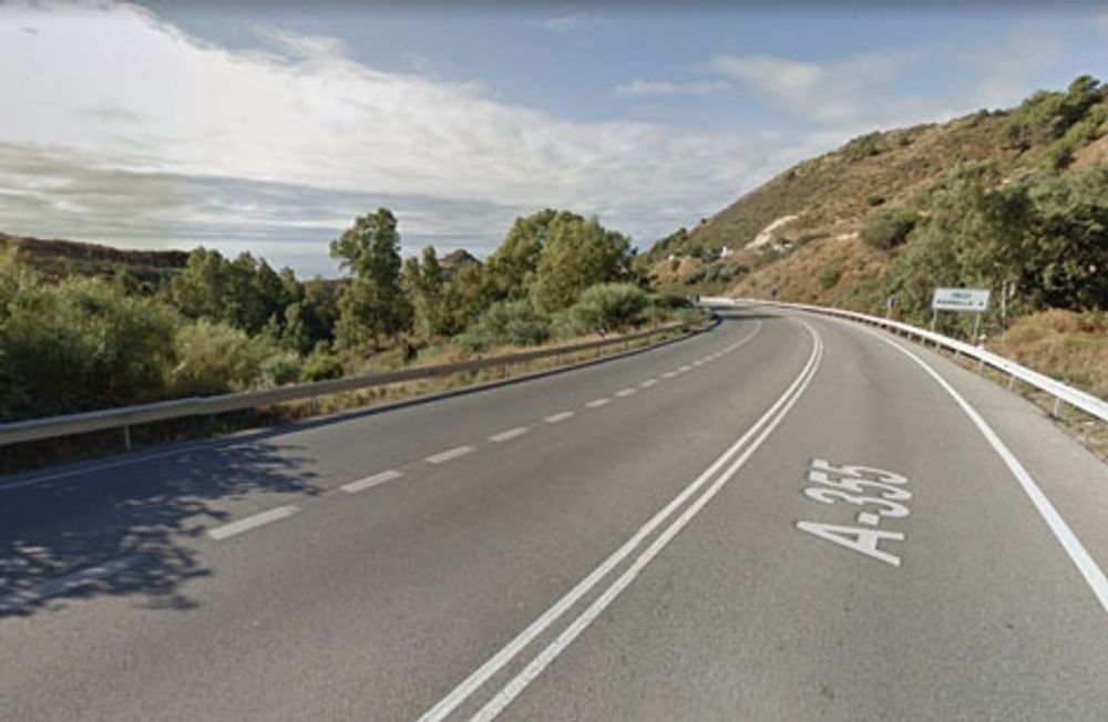 V&auml;gen mellan Oj&eacute;n och Marbella. Foto: Google Maps