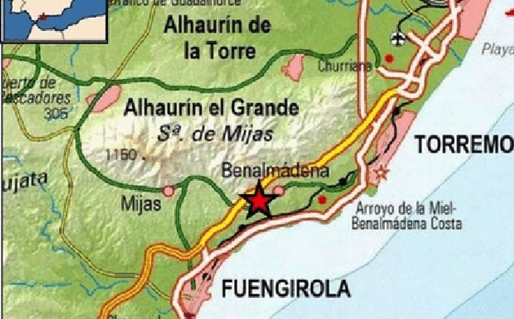 Jordskalvet hade sitt epicentrum n&auml;ra Benalm&aacute;dena Pueblo.