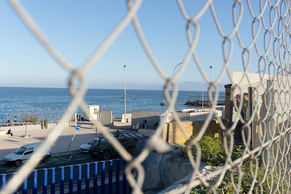 Gr&auml;nsstaketet i den spanska exklaven Ceuta.