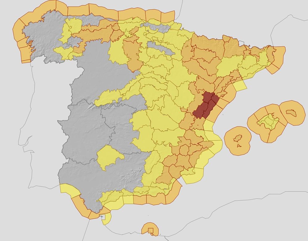 Vinterstormarna i &aring;r ger Spanien i allm&auml;nhet och Andalusien i synnerhet knappt n&aring;got andrum. Karta: Aemet