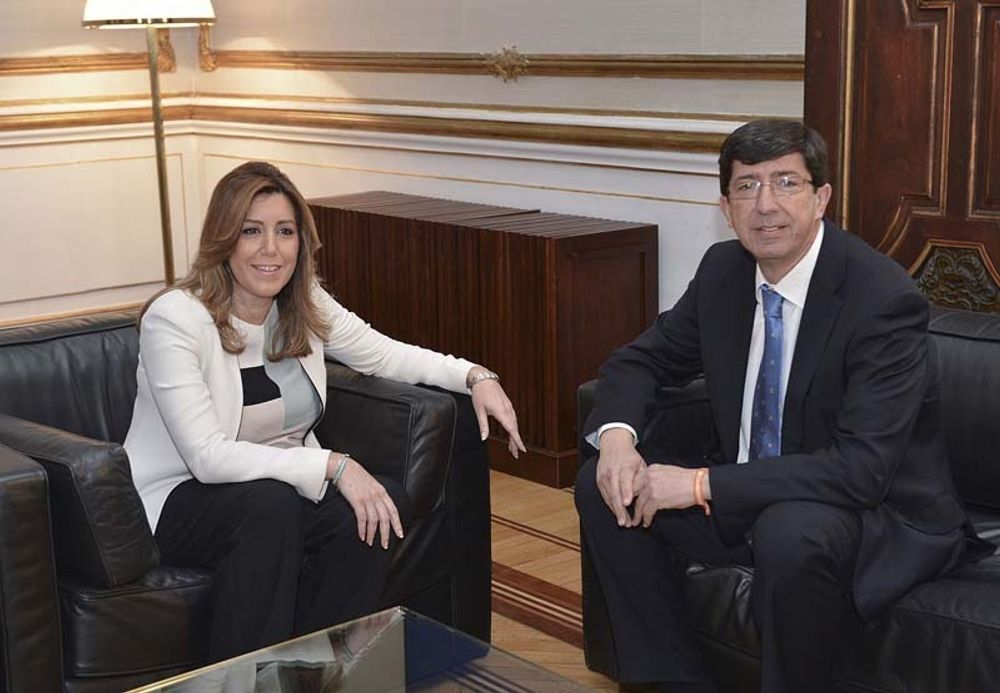 PSOE:s Susana D&iacute;az med Juan Mar&iacute;n fr&aring;n Ciudadanos.