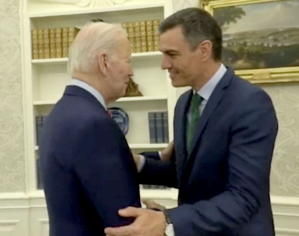 Detta var S&aacute;nchez f&ouml;rsta bes&ouml;k i Vita huset i Washington. Foto: @POTUS