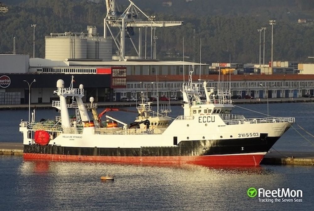 Fiskefartyget Vila de Pitanxo kan ha f&ouml;rlist p&aring; grund av ovarsamt agerande av kaptenen. Foto: FleetMon