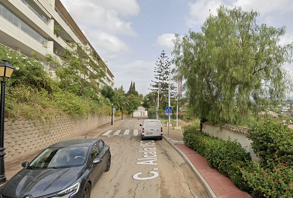 Gatan vid vilken den olagliga tr&auml;df&auml;llningen skedde. Foto: Google Maps