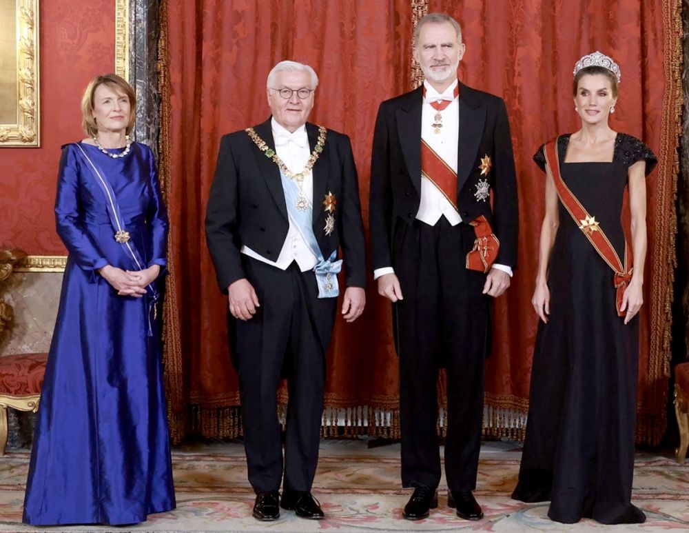 Frank-Walter Steinmeier och hans hustru har gjort ett statsbes&ouml;k i Spanien som inkluderat s&aring;v&auml;l galamiddag i Madrid som en historisk urs&auml;kt i Baskien. Foto: Casa Real