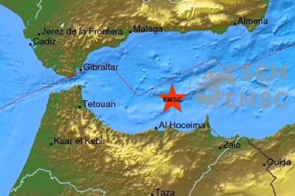 Skalvet intr&auml;ffade klockan 00.46 natten till 10 mars. Foto: EMSC