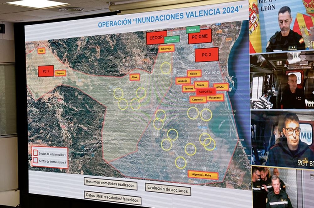 Insatserna i Valenciaomr&aring;det &auml;r fortfarande bland annat inriktade p&aring; att finna d&ouml;dsoffer, &auml;ven om den nuvarande siffran p&aring; 212 omkomna inte v&auml;ntas stiga i st&ouml;rre utstr&auml;ckning. Foto: Ministerio de Defensa