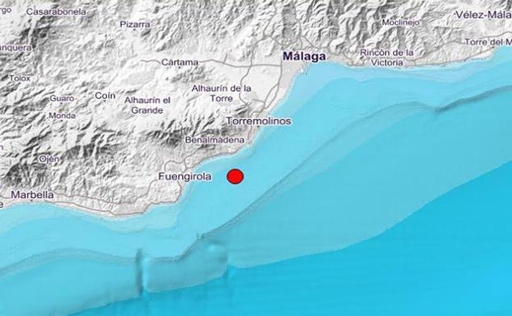 Skalvet intr&auml;ffade fem kilometer fr&aring;n kusten, mellan Fuengirola och Benalm&aacute;dena.