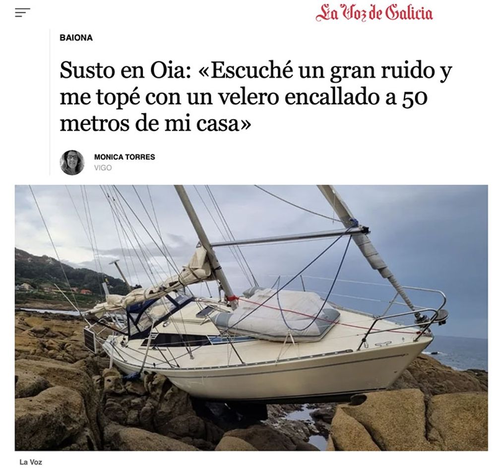 La Voz de Galicia har intervjuat galiciern som fick ov&auml;ntat bes&ouml;k av en strandad svensk seglare.