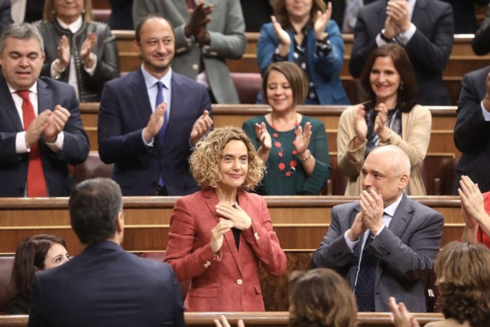 Meritxell Batet blev som v&auml;ntat omvald som talman i parlamentet. Foto: PSOE