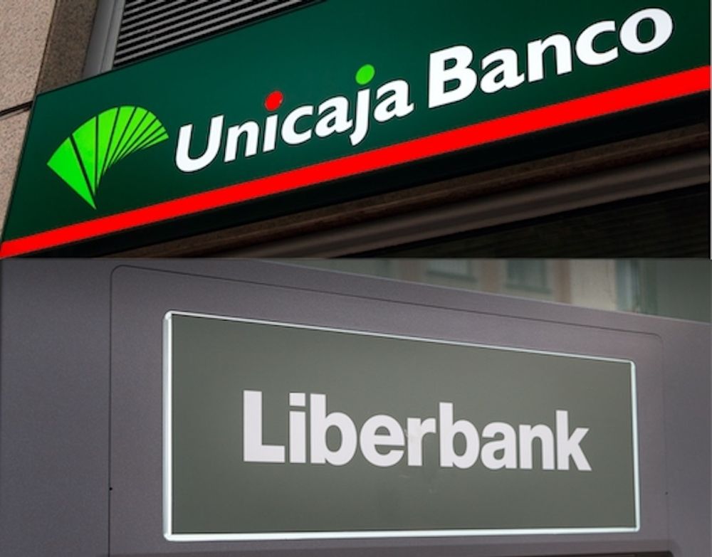 Liberbank g&aring;r upp i Unicaja och tillsammans blir de Spaniens femte st&ouml;rsta bank.