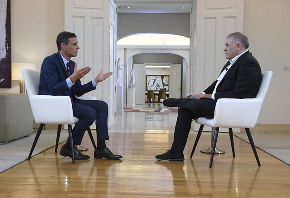 Boten g&auml;ller en intervju som Pedro S&aacute;nchez beviljade La Sexta fr&aring;n presidentpalatset La Moncloa.