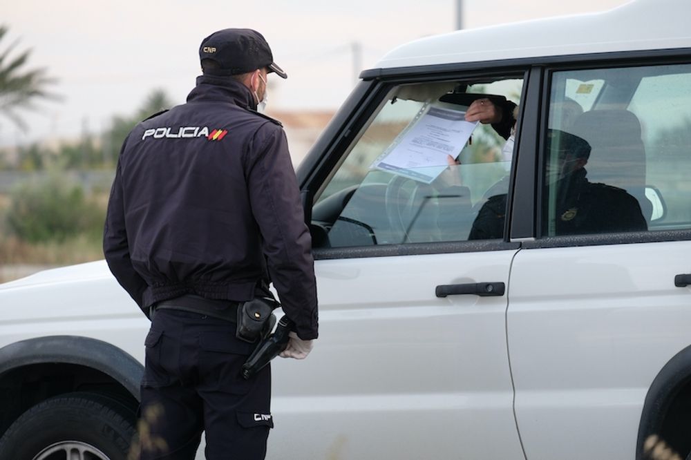 Poliskontroll i Alicante 10 april 2020.