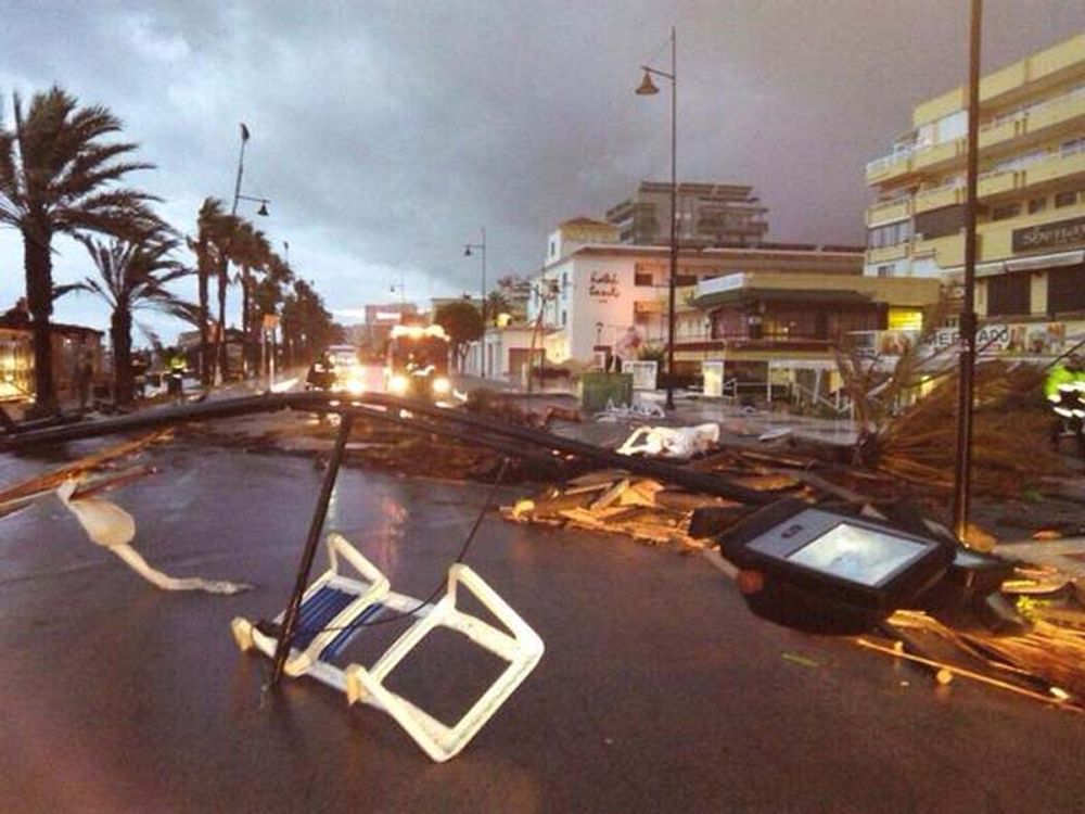 Skadorna vid Playamar blev omfattande. Foto: Met Uy Estacion bcp