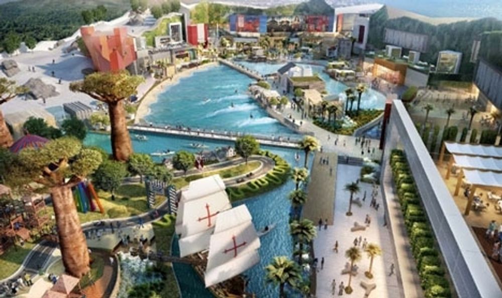 Skiss &ouml;ver det framtida n&ouml;jescentret i Torremolinos. Foto: Intu Costa del Sol