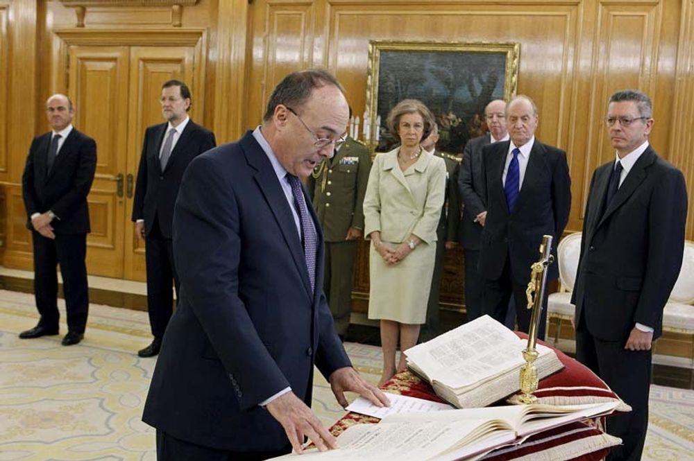 Centralbankschefen Luis Linde underk&auml;nner det nuvarande pensionssystemet. Foto: La Moncloa - Gobierno de Espa&ntilde;a