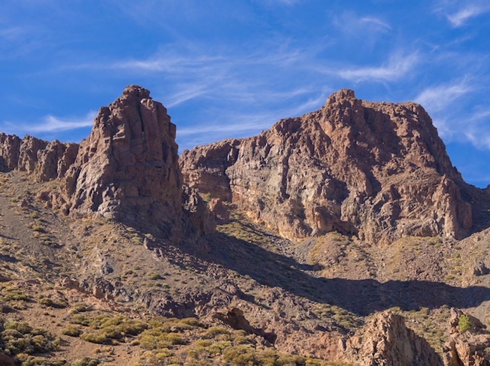 Klippformationer vid nationalparken Teide, p&aring; Tenerife.