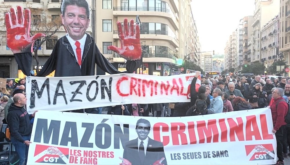 Trots massiva protester v&auml;grar Carlos Maz&oacute;n avg&aring;. Foto: @CGTPViMY/X