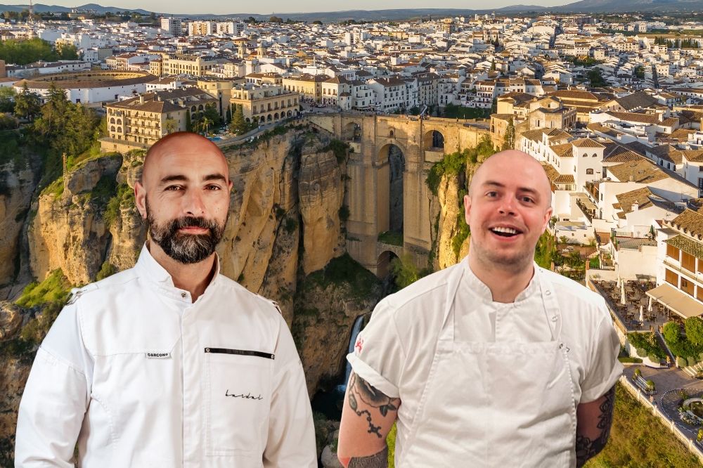 Michelinkockarna Benito G&oacute;mez (till v&auml;nster) fr&aring;n restaurang Bardal och Viktor Nor&eacute;n fr&aring;n 28+ erbjuder en gemensam gastronomisk upplevelse i Ronda den 18 och 19 juli.