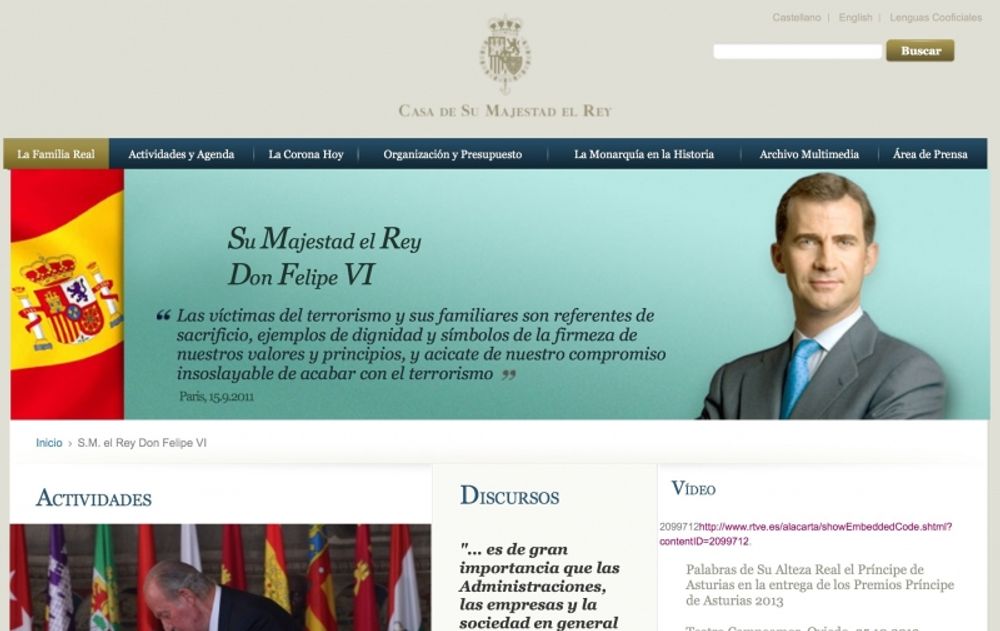 Felipe VI regerar sedan midnatt, vilket framg&aring;r p&aring; kungahusets hemsida.