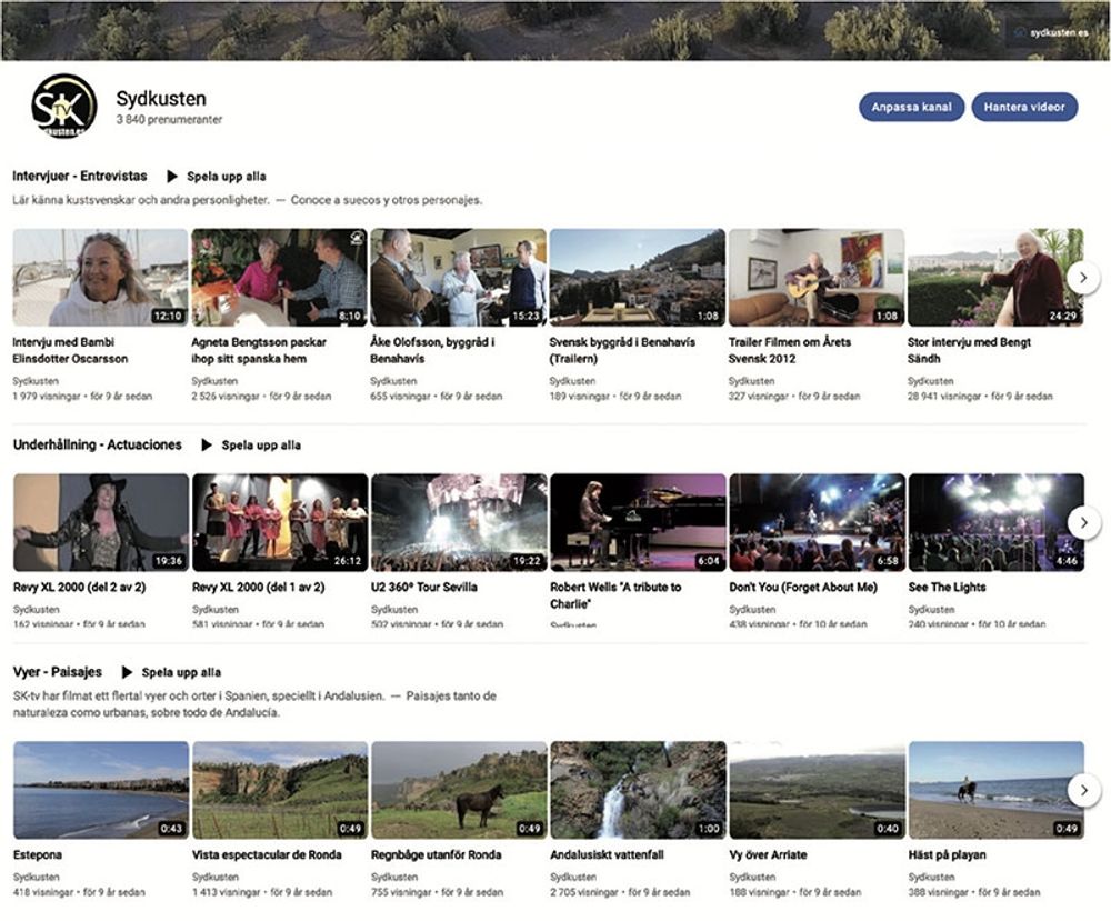 Sydkustens kanal p&aring; YouTube SK-tv har sedan starten 2012 haft mer &auml;n 2,1 miljoner tittare och publicerat drygt 1.100 videos.