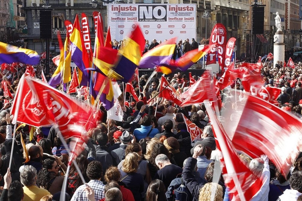 Uppemot en halv miljon m&auml;nniskor gick i demonstrationst&aring;get i Madrid, enligt sammankallarna. Foto: PSOE