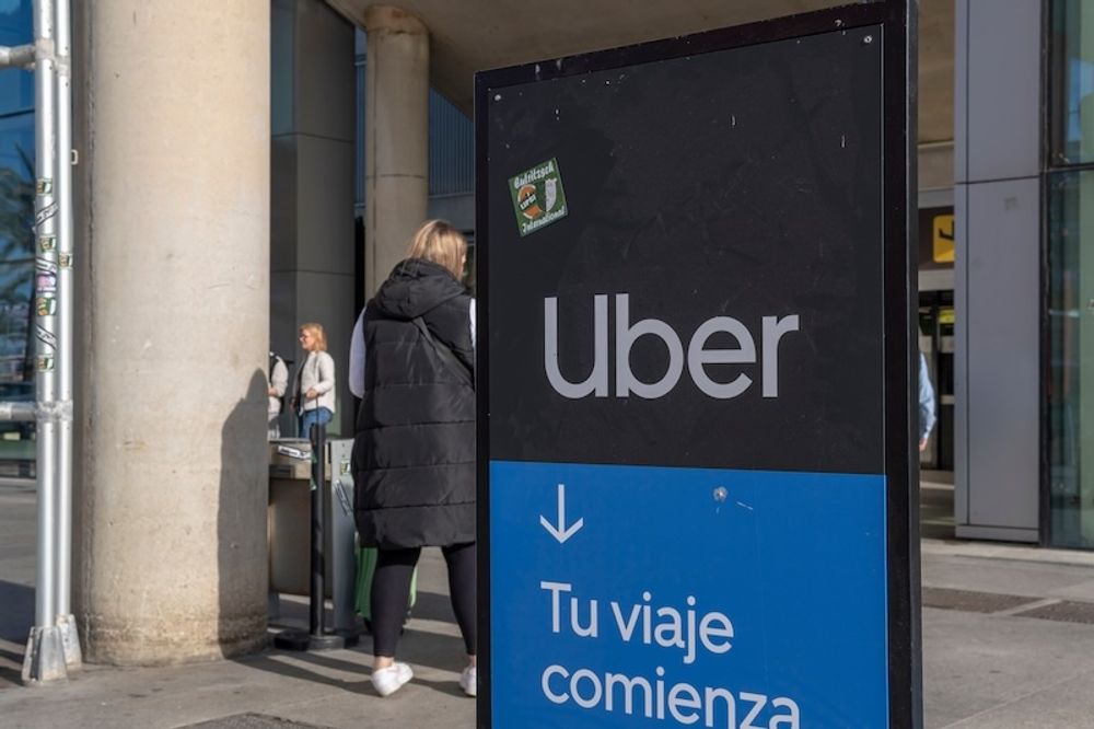 Reklam f&ouml;r Uber p&aring; Mallorca.