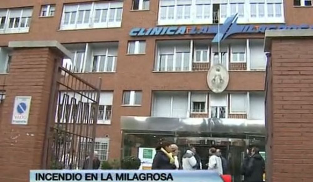 Explosionerna har intr&auml;ffat p&aring; sjukhuset La Milagrosa, d&auml;r kung Juan Carlos &auml;r inlagd sedan 3 mars. Foto: RTVE