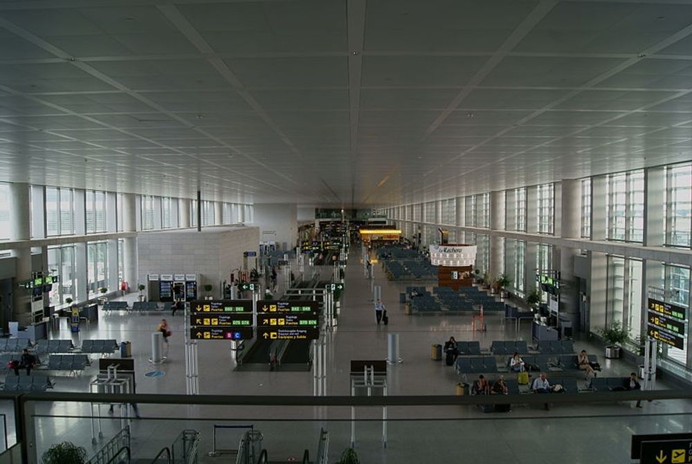 En kvinna och tv&aring; m&auml;n misst&auml;nks ha beg&aring;tt ett flertal st&ouml;der p&aring; M&aacute;laga flygplats.