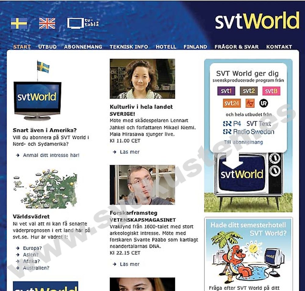 SVT Europa byter namn till SVT World d&aring; kanalen sedan fyra &aring;r tillbaka kan ses &auml;ven i Afrika, Asien och Australien. Nu unders&ouml;ks ocks&aring; underlaget f&ouml;r s&auml;ndningar i Nord- och Sydamerika.
