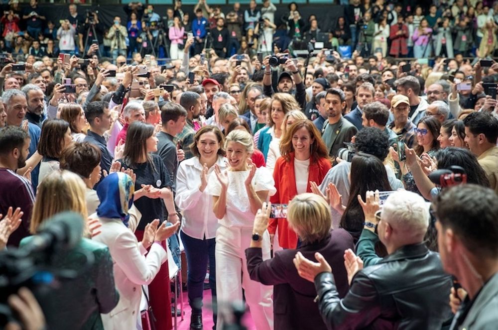Yolanda D&iacute;az vid lanseringen av Sumar i Madrid 2 april. Foto: @sumar