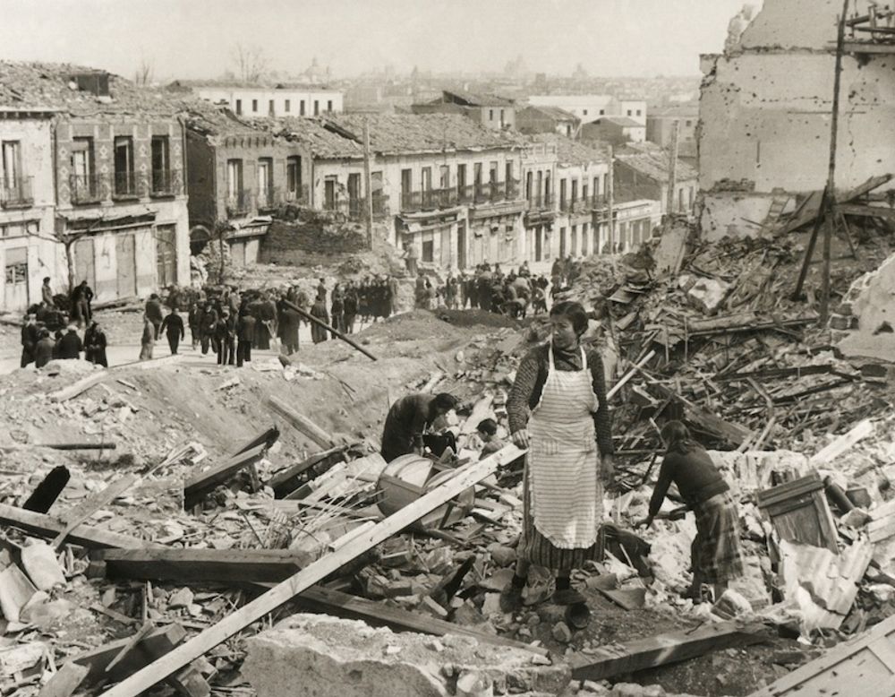 Inb&ouml;rdeskriget 1936 till 1939 &auml;r den period i Spaniens moderna historia som orsakat den st&ouml;rsta ekonomiska krisen. Bilden &auml;r tagen i Madrid i mars 1939.