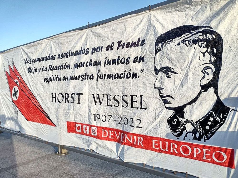 Arrang&ouml;ren &auml;r en spansk organisationen som inte d&ouml;ljer sina nazistiska sympatier. Foto: Devenir Europeo/Twitter