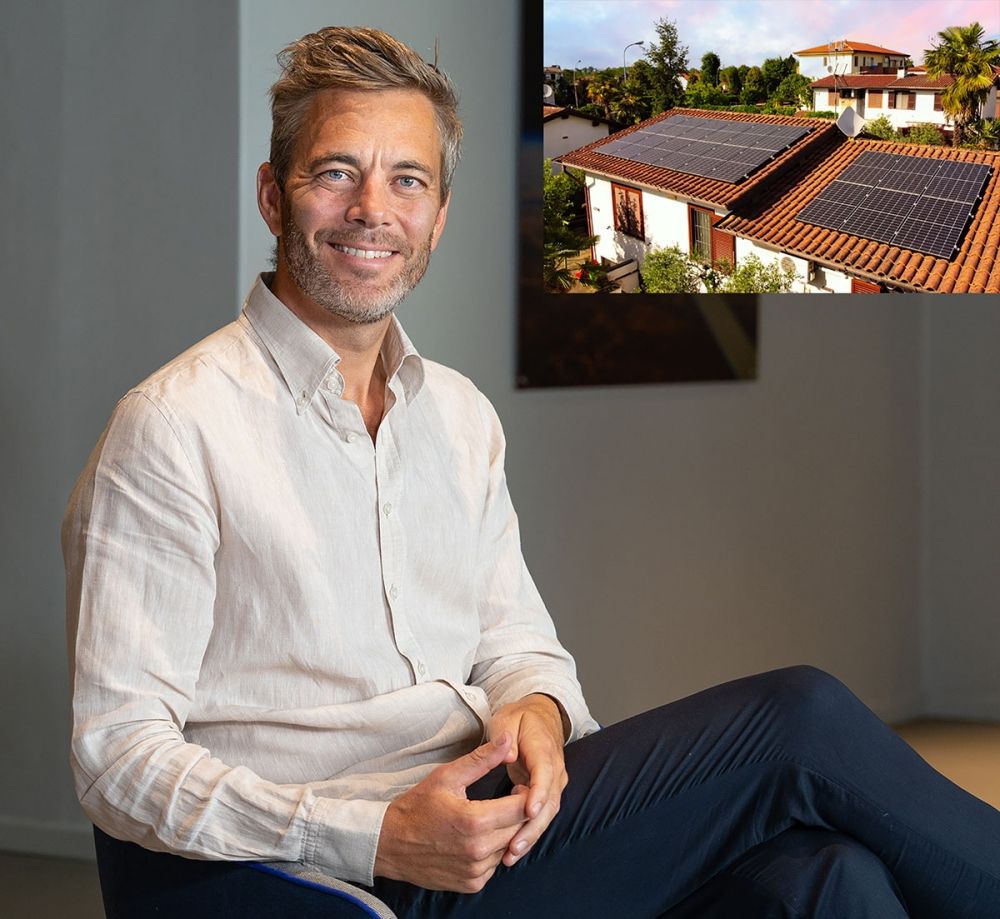 Andreas Thorsheim, vd f&ouml;r det europeiska solenergif&ouml;retaget Otovo, f&ouml;respr&aring;kar ett digitalt f&ouml;rst&auml;rkt, distribuerat och resilient system med f&ouml;rnybar energi och lokal lagring. Foto: Otovo